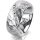 Ring 18 Karat Weissgold 8.0 mm diamantmatt 7 Brillanten G vs Gesamt 0,095ct
