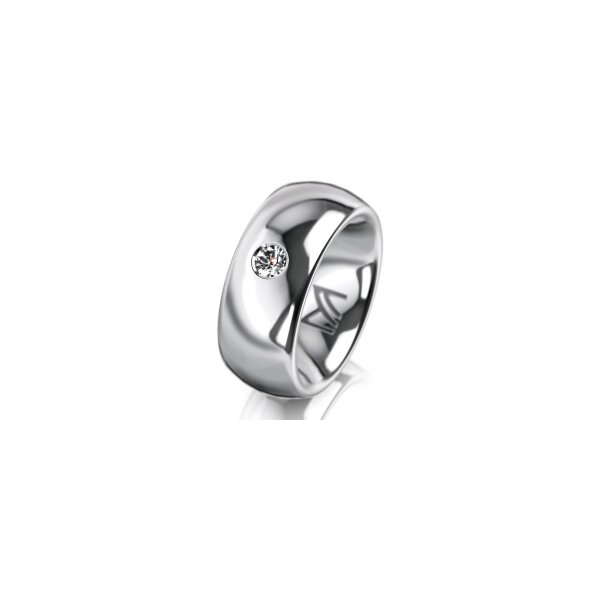 Ring 18 Karat Weissgold 8.0 mm poliert 1 Brillant G vs 0,110ct