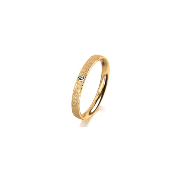 Ring 14 Karat Gelbgold 2.5 mm kreismatt 1 Brillant G vs 0,025ct