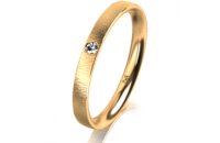 Ring 14 Karat Gelbgold 2.5 mm sandmatt 1 Brillant G vs...