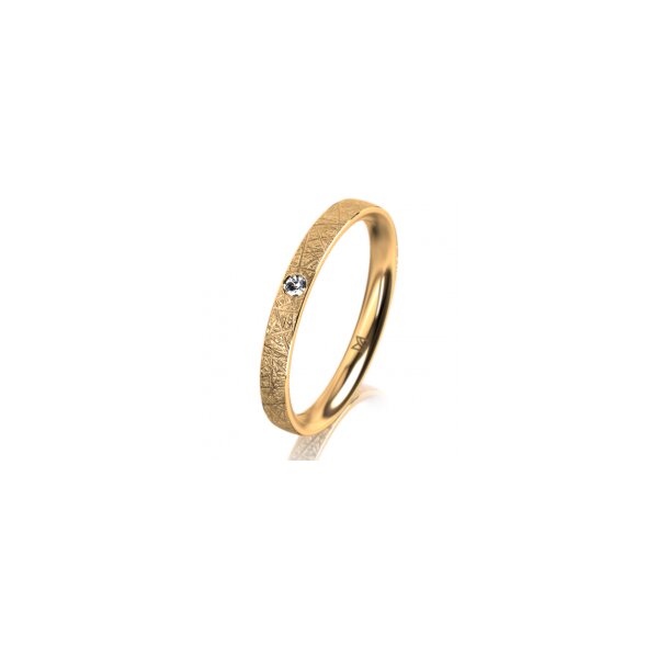 Ring 14 Karat Gelbgold 2.5 mm kristallmatt 1 Brillant G vs 0,025ct