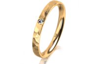 Ring 14 Karat Gelbgold 2.5 mm diamantmatt 1 Brillant G vs...
