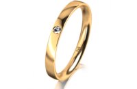 Ring 18 Karat Gelbgold 2.5 mm poliert 1 Brillant G vs...
