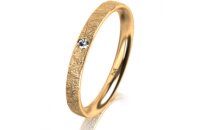 Ring 18 Karat Gelbgold 2.5 mm kristallmatt 1 Brillant G...