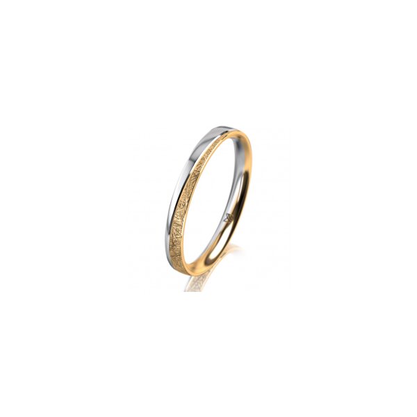 Ring 14 Karat Gelb-/Weissgold 2.5 mm kristallmatt