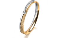Ring 14 Karat Gelb-/Weissgold 2.5 mm kristallmatt 1...