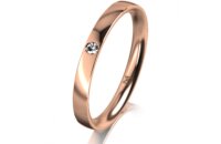 Ring 14 Karat Rotgold 2.5 mm poliert 1 Brillant G vs 0,025ct