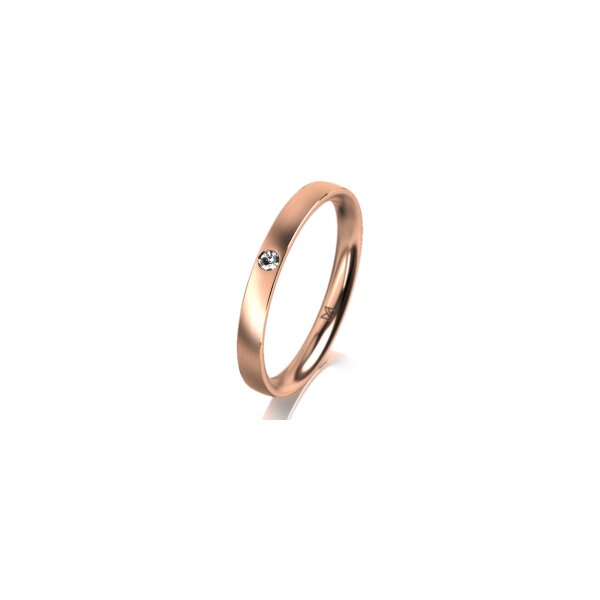 Ring 14 Karat Rotgold 2.5 mm längsmatt 1 Brillant G vs 0,025ct