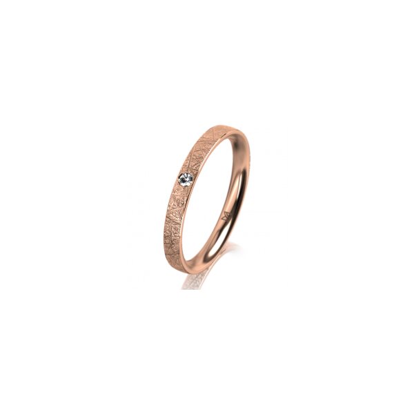 Ring 14 Karat Rotgold 2.5 mm kristallmatt 1 Brillant G vs 0,025ct