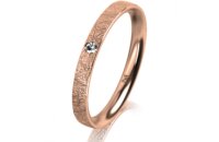 Ring 14 Karat Rotgold 2.5 mm kristallmatt 1 Brillant G vs...