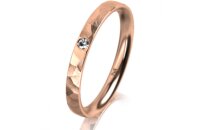 Ring 14 Karat Rotgold 2.5 mm diamantmatt 1 Brillant G vs...