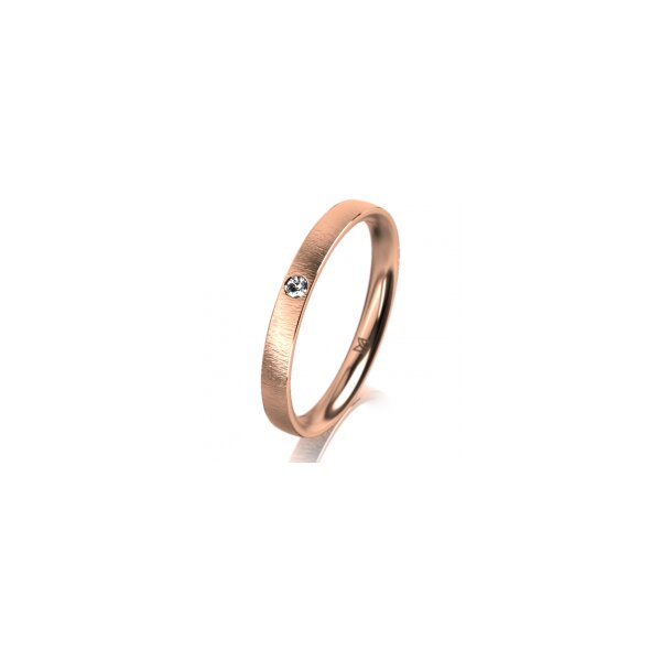 Ring 18 Karat Rotgold 2.5 mm sandmatt 1 Brillant G vs 0,025ct