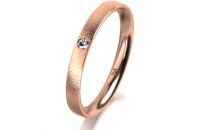 Ring 18 Karat Rotgold 2.5 mm sandmatt 1 Brillant G vs...