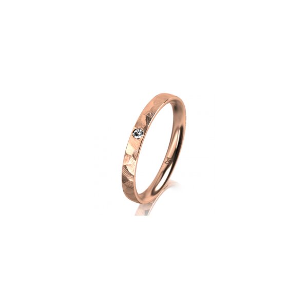 Ring 18 Karat Rotgold 2.5 mm diamantmatt 1 Brillant G vs 0,025ct