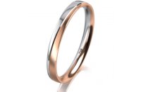 Ring 14 Karat Rot-/Weissgold 2.5 mm l&auml;ngsmatt