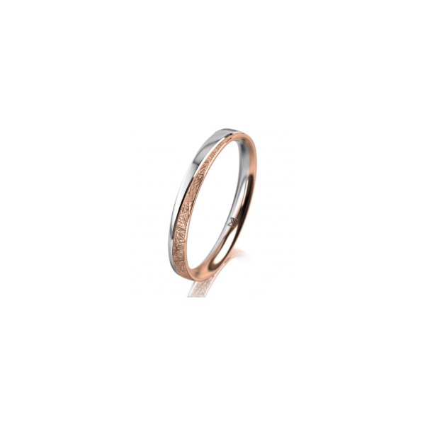 Ring 14 Karat Rot-/Weissgold 2.5 mm kristallmatt