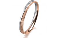 Ring 14 Karat Rot-/Weissgold 2.5 mm kristallmatt