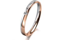 Ring 18 Karat Rot-/Weissgold 2.5 mm poliert 1 Brillant G...