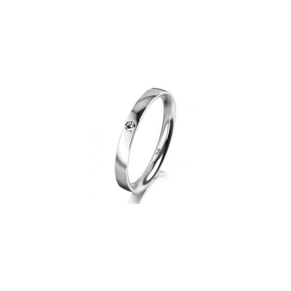 Ring 14 Karat Weissgold 2.5 mm poliert 1 Brillant G vs 0,025ct
