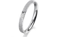 Ring 14 Karat Weissgold 2.5 mm kreismatt 1 Brillant G vs...