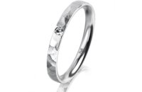 Ring 14 Karat Weissgold 2.5 mm diamantmatt 1 Brillant G...