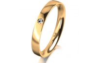 Ring 14 Karat Gelbgold 3.0 mm poliert 1 Brillant G vs...