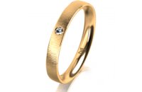 Ring 14 Karat Gelbgold 3.0 mm sandmatt 1 Brillant G vs...