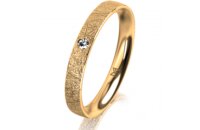 Ring 14 Karat Gelbgold 3.0 mm kristallmatt 1 Brillant G...