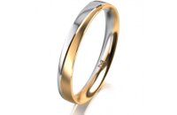 Ring 14 Karat Gelb-/Weissgold 3.0 mm l&auml;ngsmatt