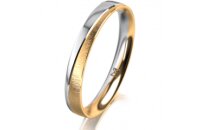 Ring 14 Karat Gelb-/Weissgold 3.0 mm sandmatt