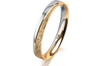 Ring 14 Karat Gelb-/Weissgold 3.0 mm kristallmatt