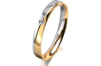 Ring 14 Karat Gelb-/Weissgold 3.0 mm poliert 1 Brillant G...