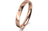 Ring 14 Karat Rotgold 3.0 mm poliert 1 Brillant G vs 0,025ct