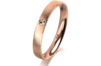 Ring 14 Karat Rotgold 3.0 mm sandmatt 1 Brillant G vs...