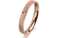 Ring 14 Karat Rotgold 3.0 mm kristallmatt 1 Brillant G vs...