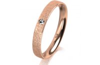 Ring 18 Karat Rotgold 3.0 mm kreismatt 1 Brillant G vs...