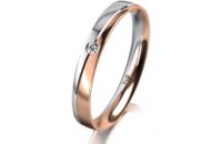 Ring 14 Karat Rot-/Weissgold 3.0 mm poliert 1 Brillant G...