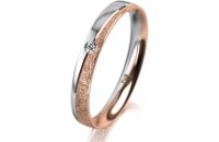 Ring 18 Karat Rot-/Weissgold 3.0 mm kristallmatt 1...