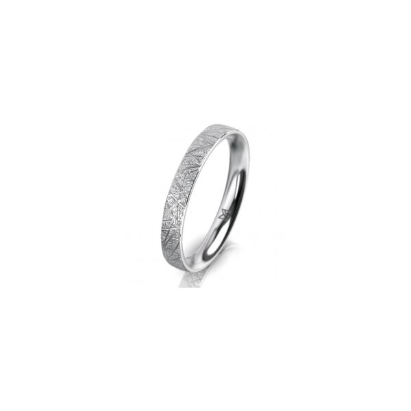 Ring 18 Karat Weissgold 3.0 mm kristallmatt