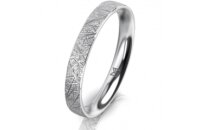 Ring 18 Karat Weissgold 3.0 mm kristallmatt
