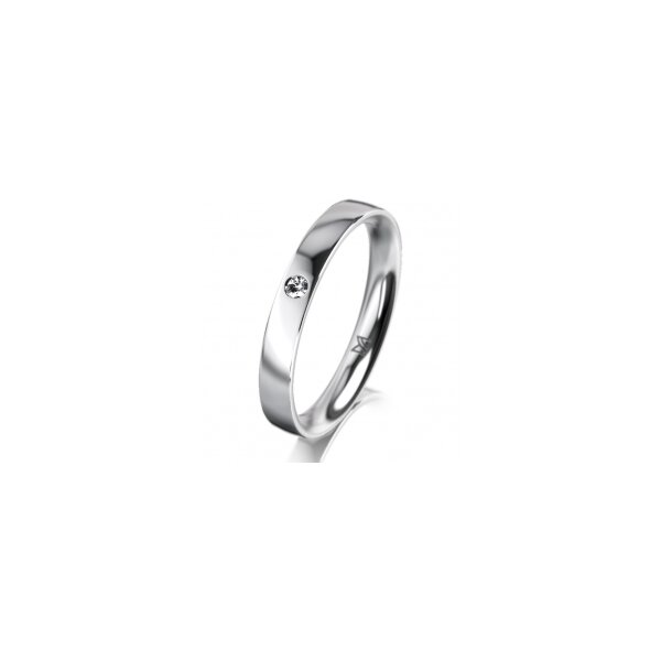 Ring 18 Karat Weissgold 3.0 mm poliert 1 Brillant G vs 0,025ct