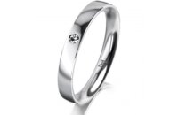Ring 18 Karat Weissgold 3.0 mm poliert 1 Brillant G vs...
