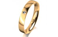 Ring 14 Karat Gelbgold 3.5 mm poliert 1 Brillant G vs...
