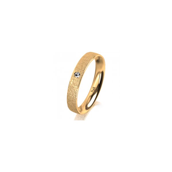 Ring 14 Karat Gelbgold 3.5 mm kreismatt 1 Brillant G vs 0,025ct
