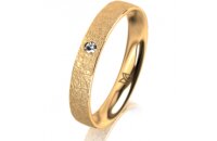 Ring 14 Karat Gelbgold 3.5 mm kreismatt 1 Brillant G vs...