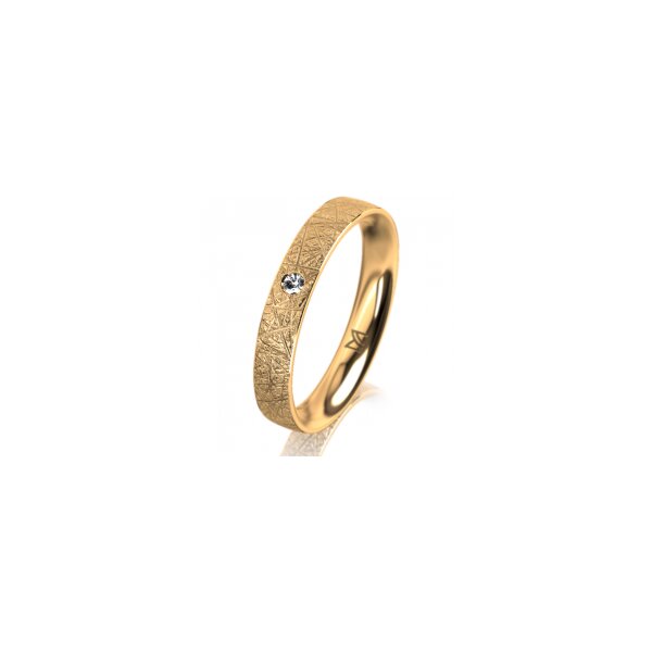 Ring 14 Karat Gelbgold 3.5 mm kristallmatt 1 Brillant G vs 0,025ct