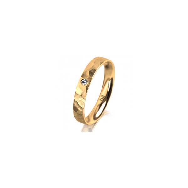 Ring 14 Karat Gelbgold 3.5 mm diamantmatt 1 Brillant G vs 0,025ct