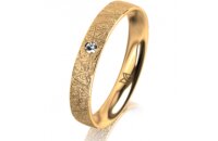 Ring 18 Karat Gelbgold 3.5 mm kristallmatt 1 Brillant G...