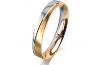 Ring 14 Karat Gelb-/Weissgold 3.5 mm l&auml;ngsmatt