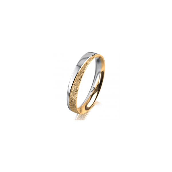Ring 14 Karat Gelb-/Weissgold 3.5 mm kristallmatt